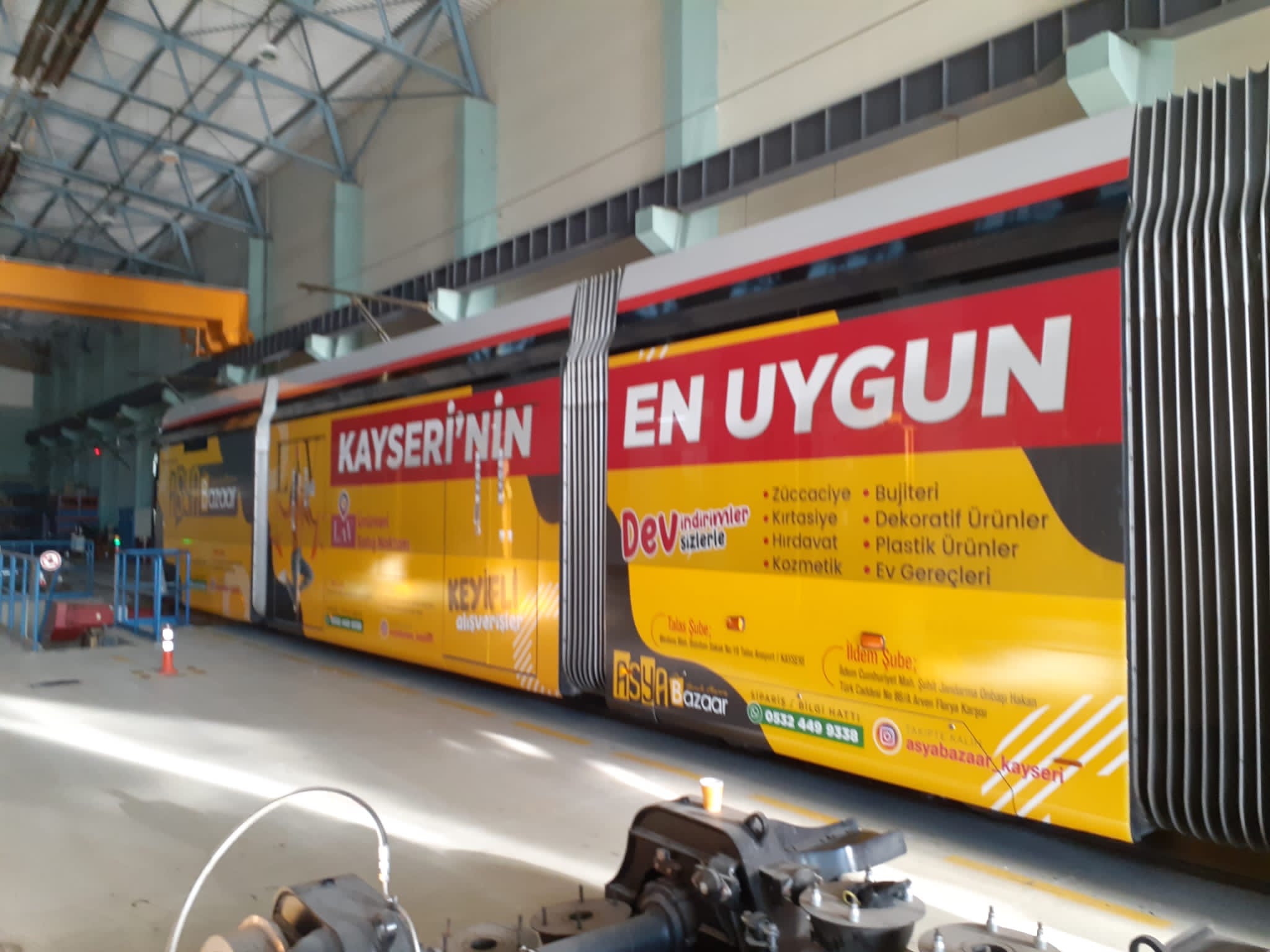 Kayseri tramvay giydirme detay görünümü