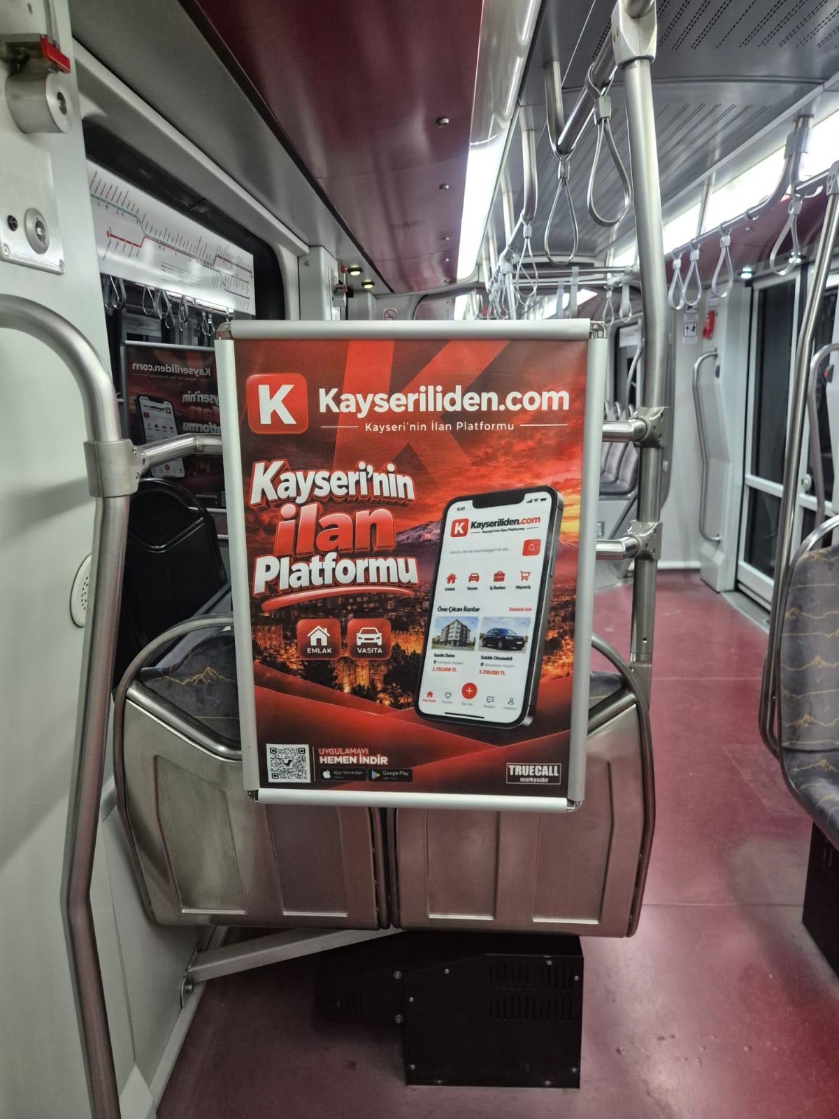 Kayseri tramvay içi pano reklam uygulaması