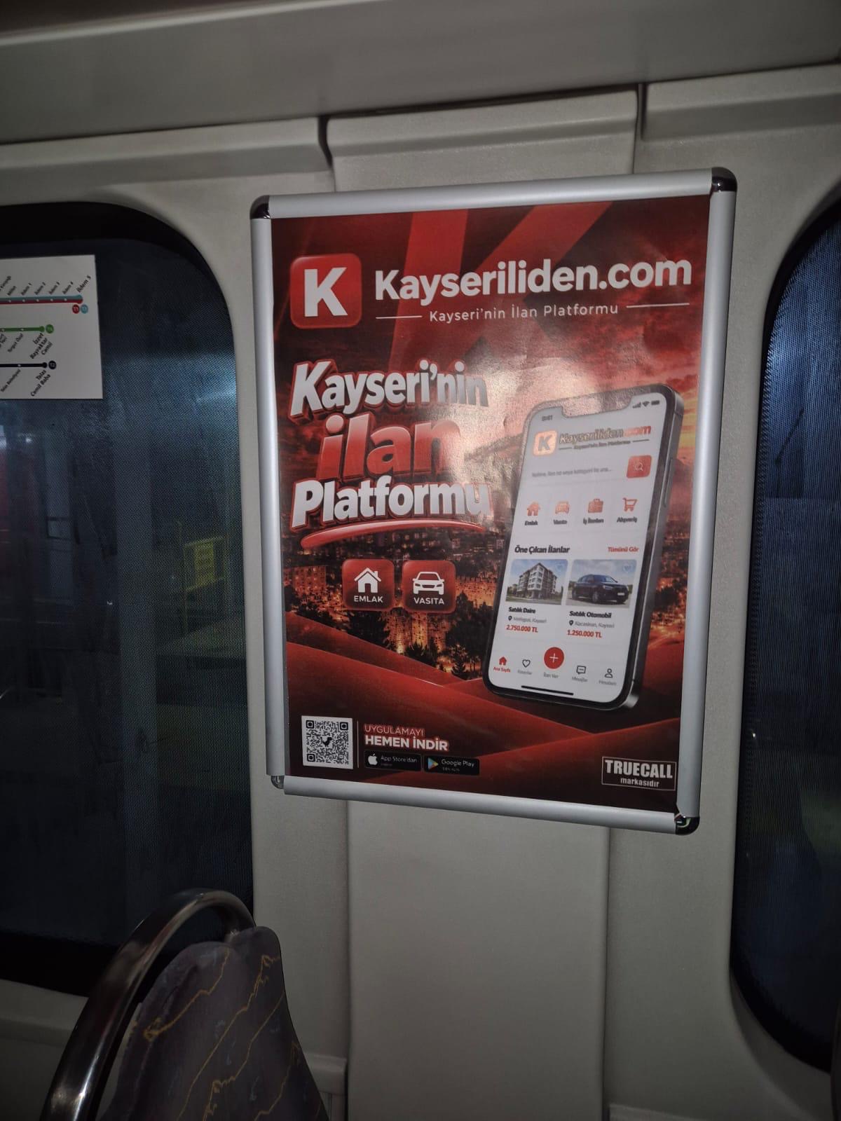 Tramvay içi duvar pano reklamı