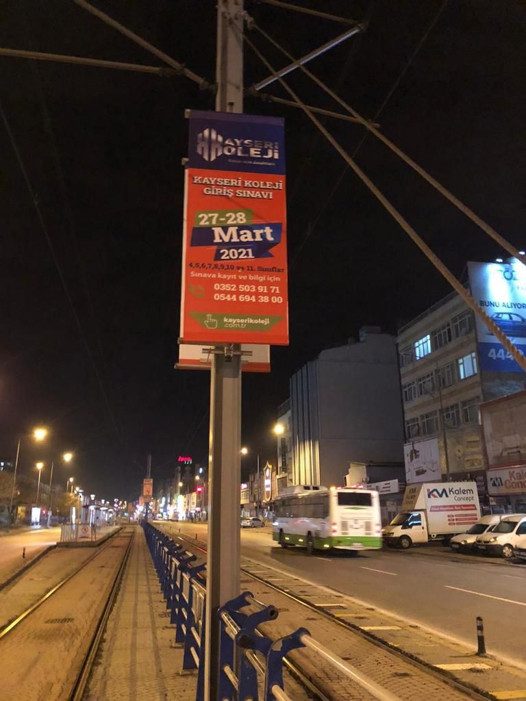 Kayseri gece katener reklam uygulaması